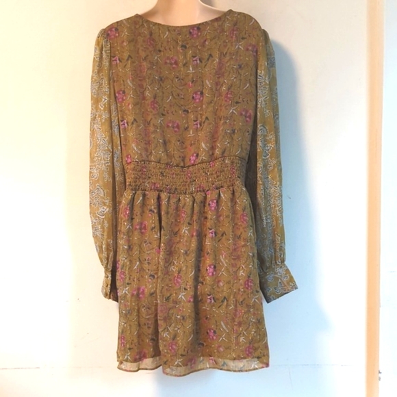 House of Harlow 1960 Olive Green Metallic Mini Dress - Picture 2 of 16